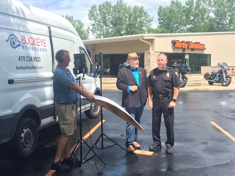 Ken and Chief Kral filming the commercial.